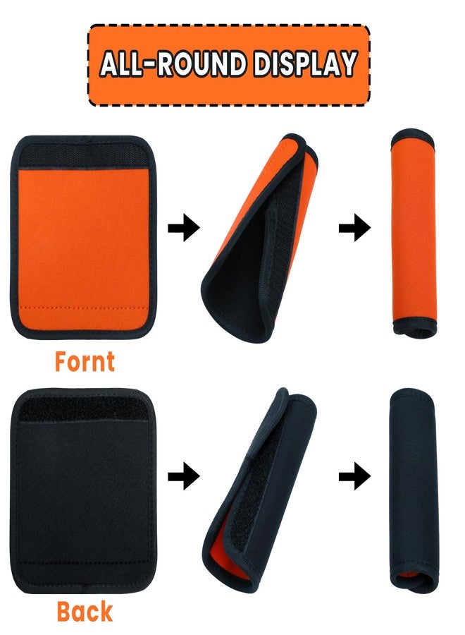 Gallipower 3 Pcs Suitcase Luggage Handle Wrap,Sleeve Handle Covers,Hand Bag Door Bucket,Suitcase Tags,Identifiers for Travel Accessories (Green,Orange,Black) - Image 4